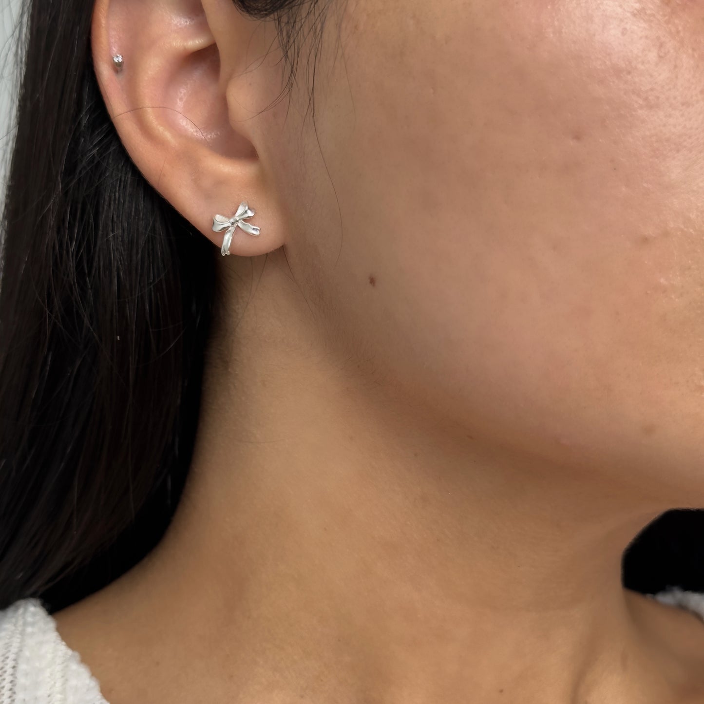 Bow Silver Earrings