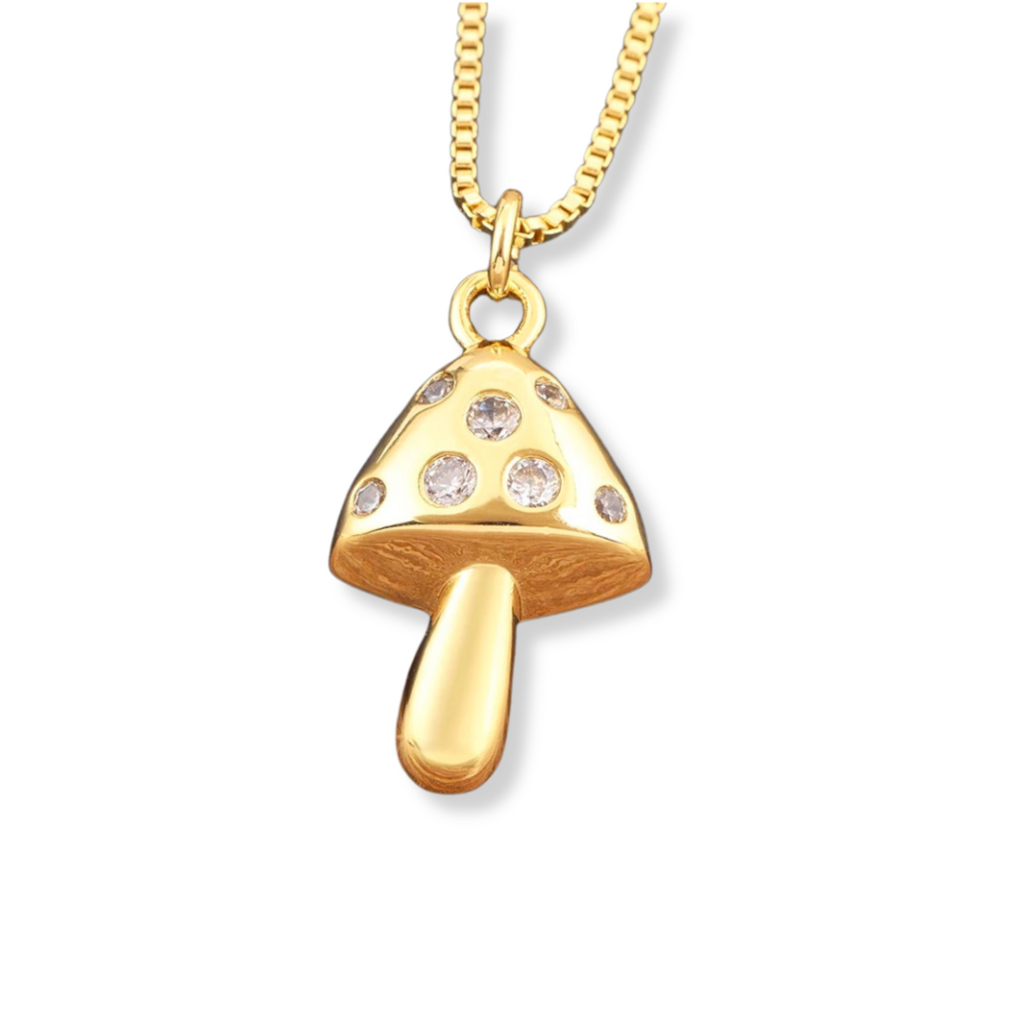 Gold Mushroom Necklace